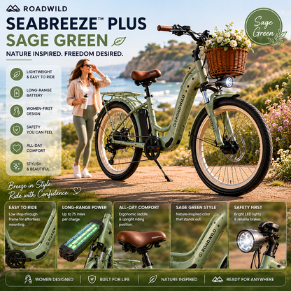 ROADWILD SEABREEZE™ PLUS Premium Coastal Comfort E-Bike