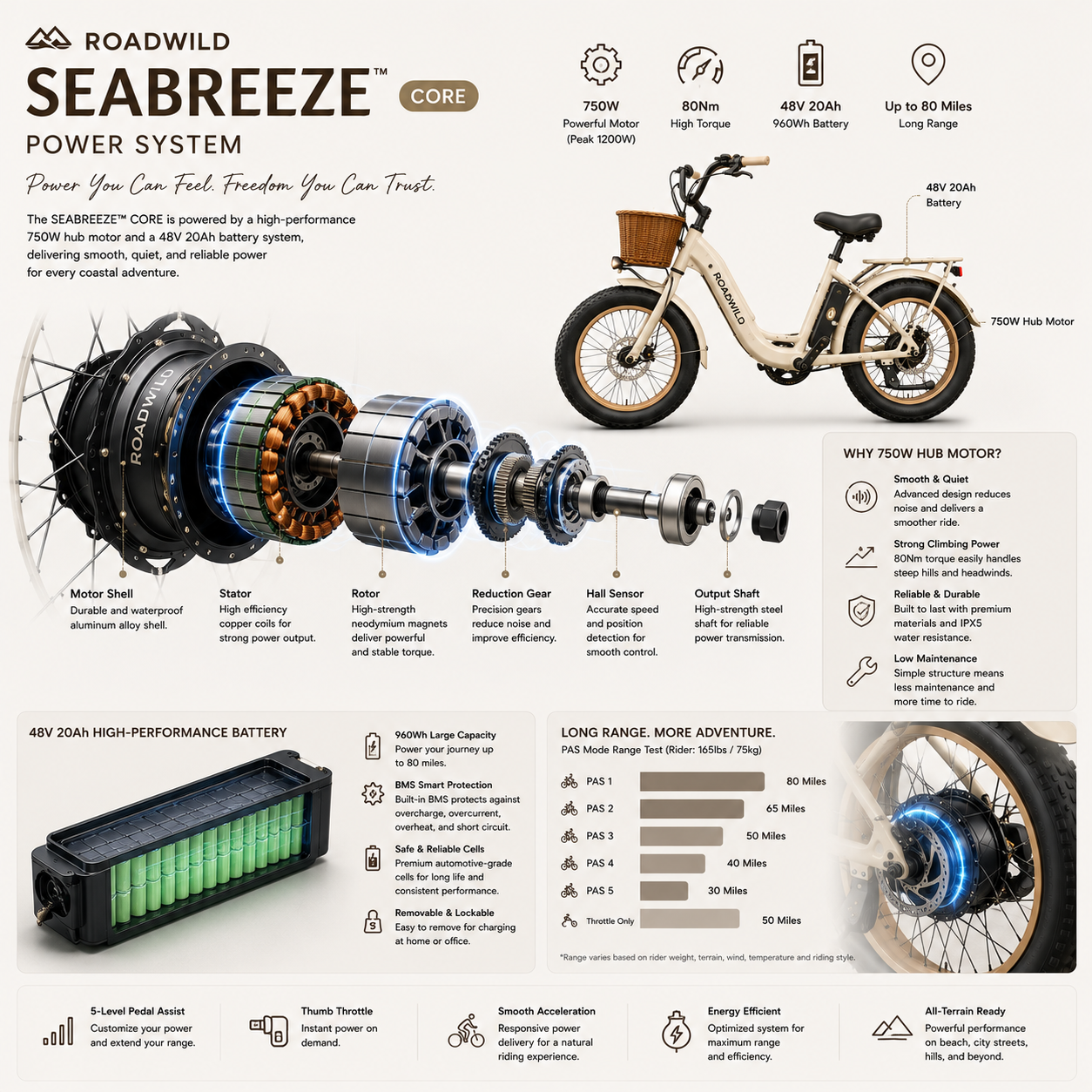 ROADWILD SEABREEZE™ CORE Coastal Comfort E-Bike