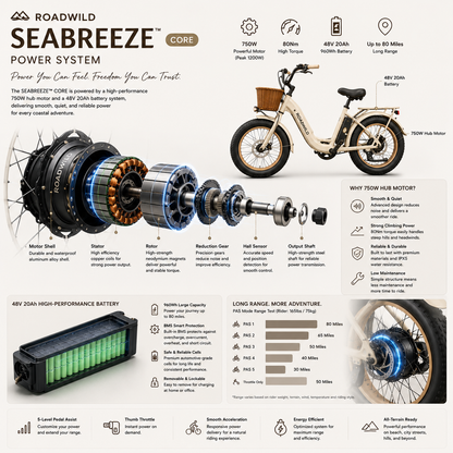 ROADWILD SEABREEZE™ CORE Coastal Comfort E-Bike