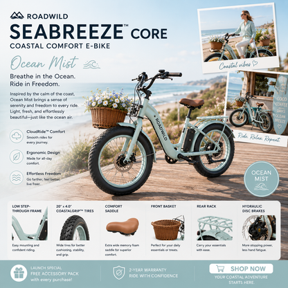 ROADWILD SEABREEZE™ CORE Coastal Comfort E-Bike