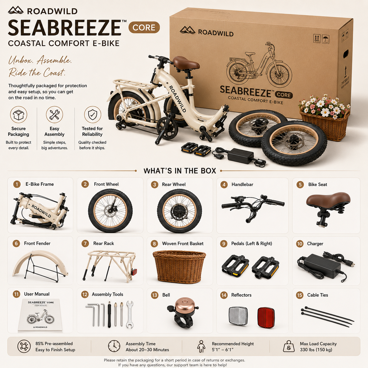 ROADWILD SEABREEZE™ CORE Coastal Comfort E-Bike