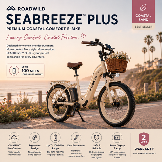ROADWILD SEABREEZE™ PLUS Premium Coastal Comfort E-Bike