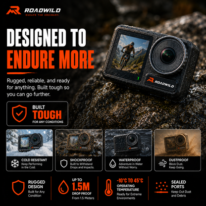 ROADWILD TRAILCAPTURE Adventure Action Camera - Back View