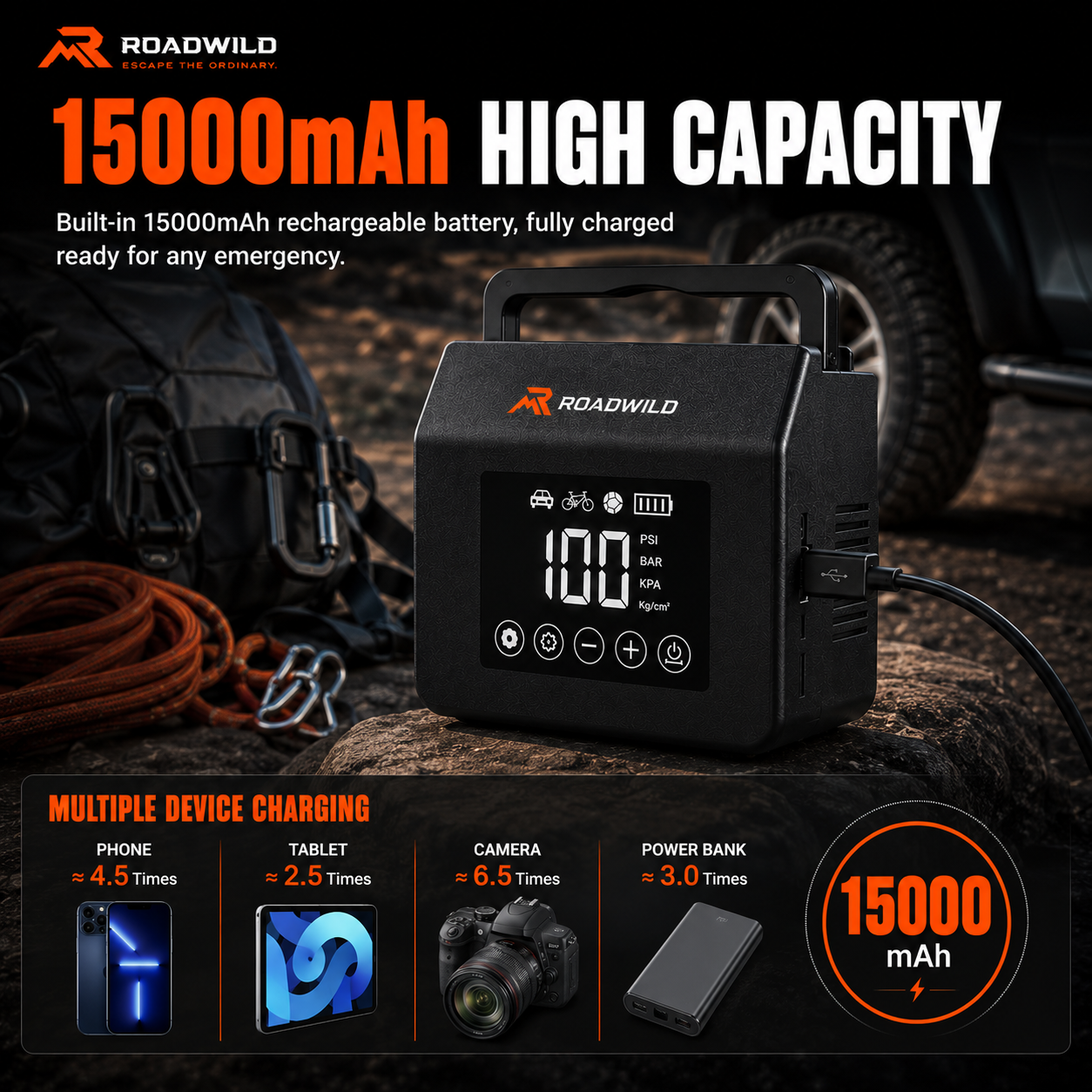 ROADWILD AIRRESCUE 4-IN-1 Emergency Inflator - Lifestyle