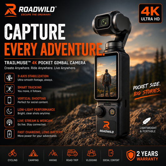 ROADWILD TRAILMUSE 4K Pocket Gimbal Camera - Main View