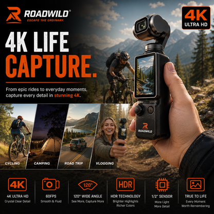 ROADWILD TRAILMUSE 4K Pocket Gimbal Camera - Feature Detail