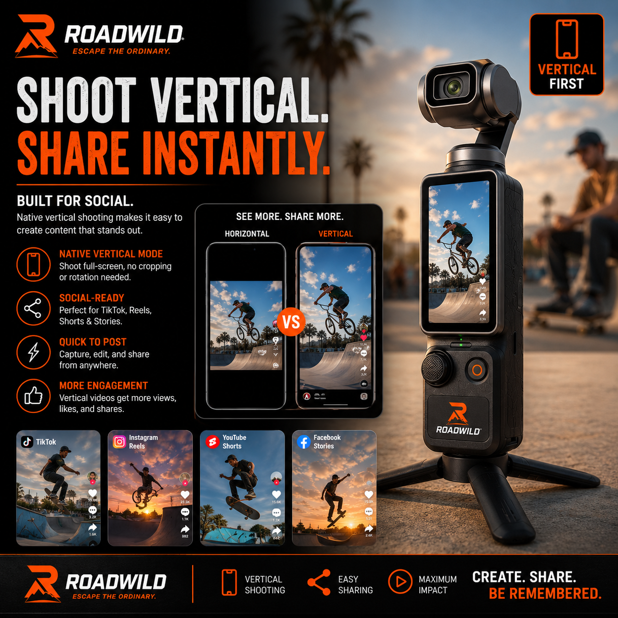 ROADWILD TRAILMUSE 4K Pocket Gimbal Camera - In Use