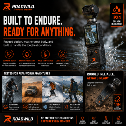 ROADWILD TRAILMUSE 4K Pocket Gimbal Camera - Size Reference