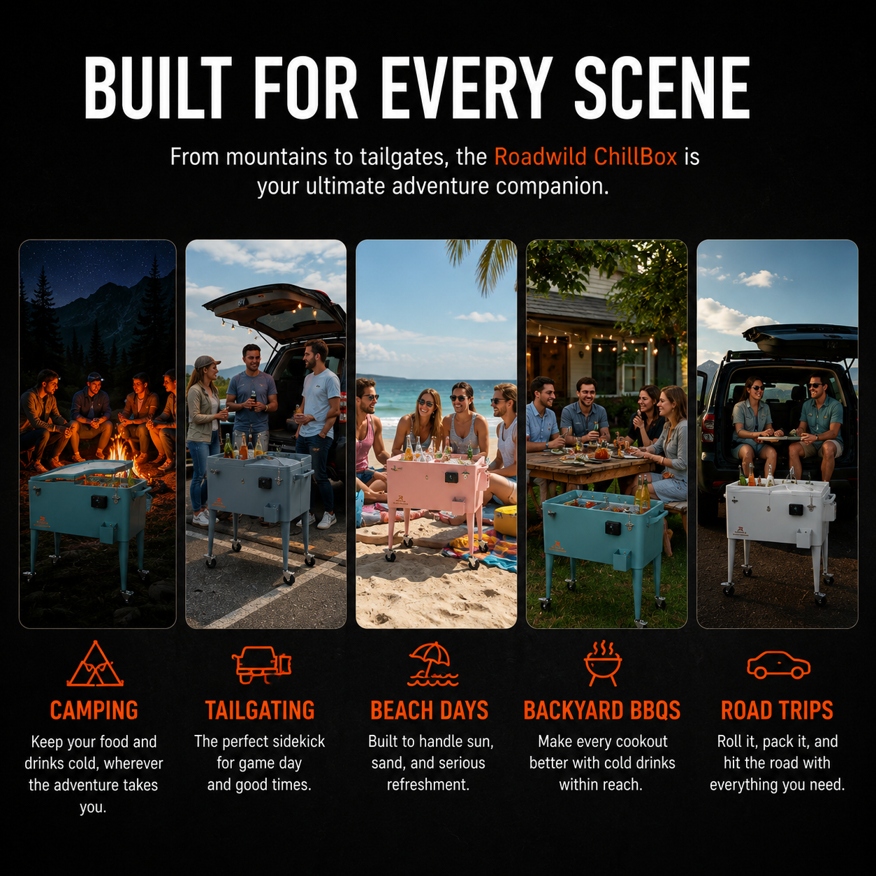 ROADWILD CHILLBOX 80QT ROLLING COOLER - Feature Detail
