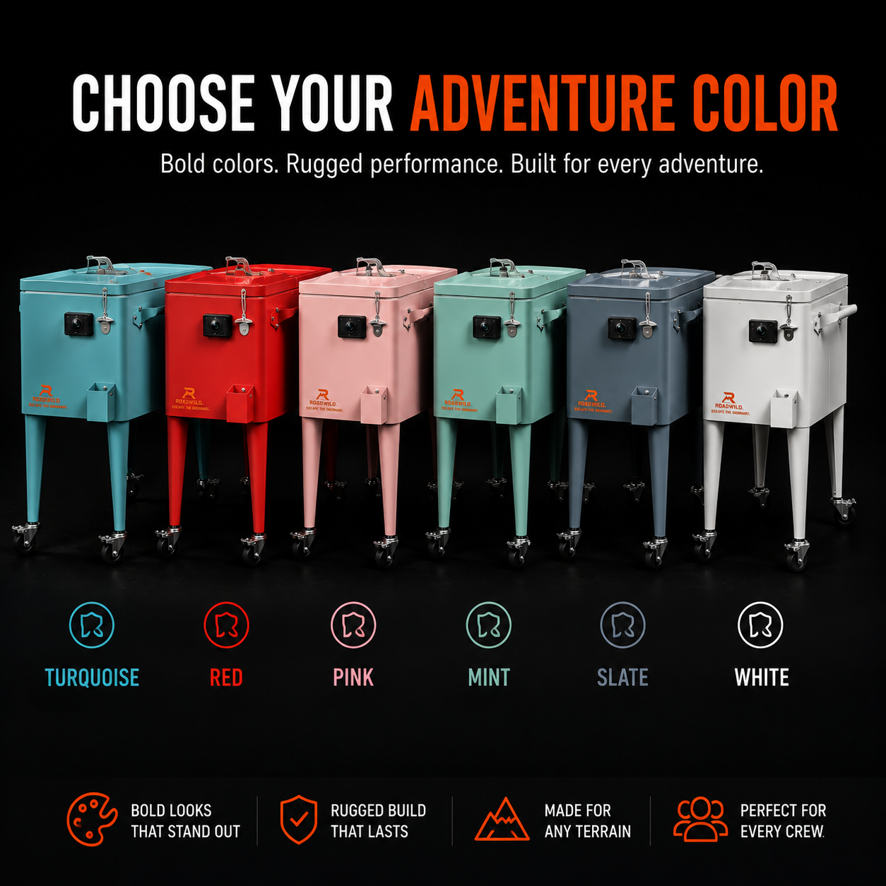 ROADWILD CHILLBOX 80QT ROLLING COOLER - Top View