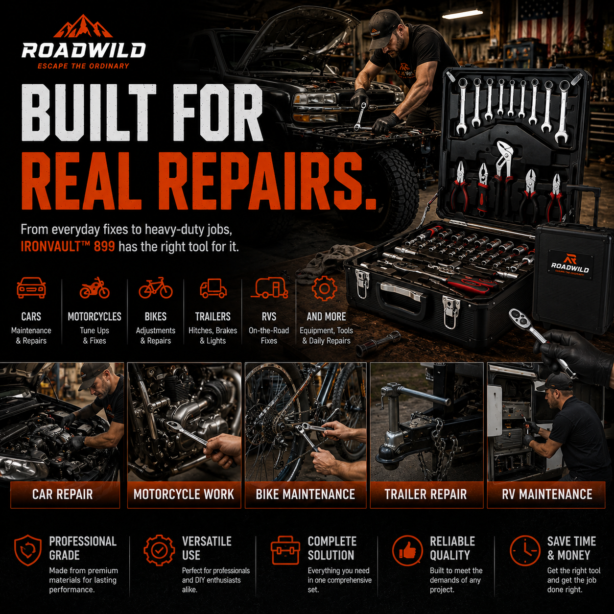 ROADWILD IRONVAULT™ 899-Piece Mobile Tool System