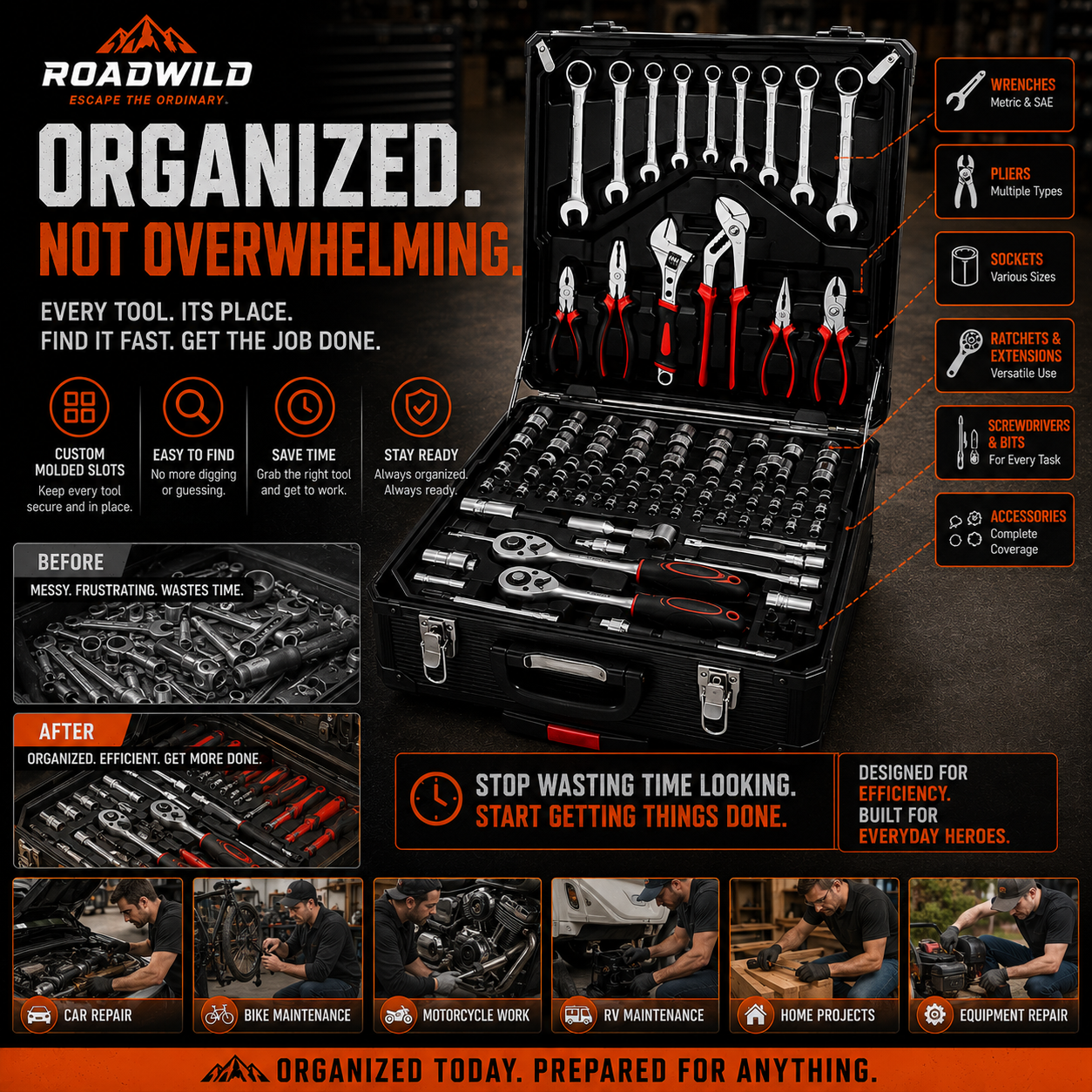 ROADWILD IRONVAULT™ 899-Piece Mobile Tool System