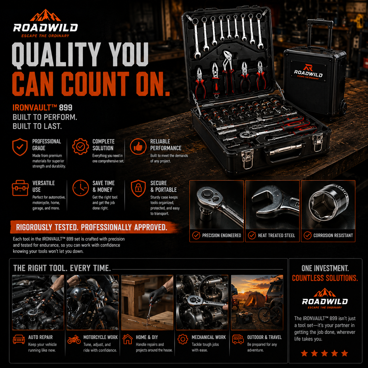 ROADWILD IRONVAULT™ 899-Piece Mobile Tool System