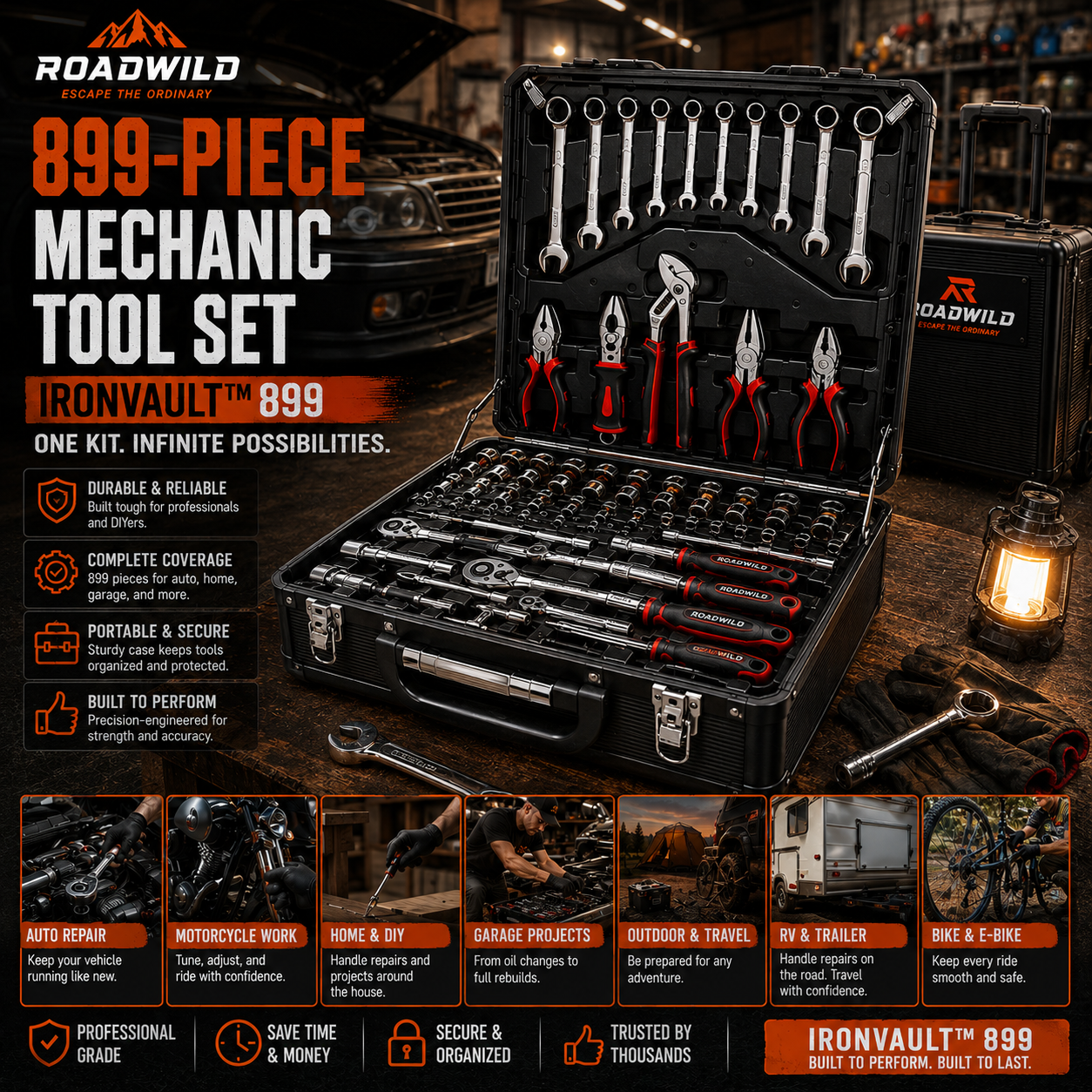 ROADWILD IRONVAULT™ 899-Piece Mobile Tool System