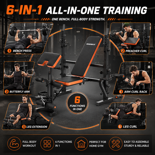 ROADWILD IRONTRAIL™ 6-IN-1 Home Strength Bench