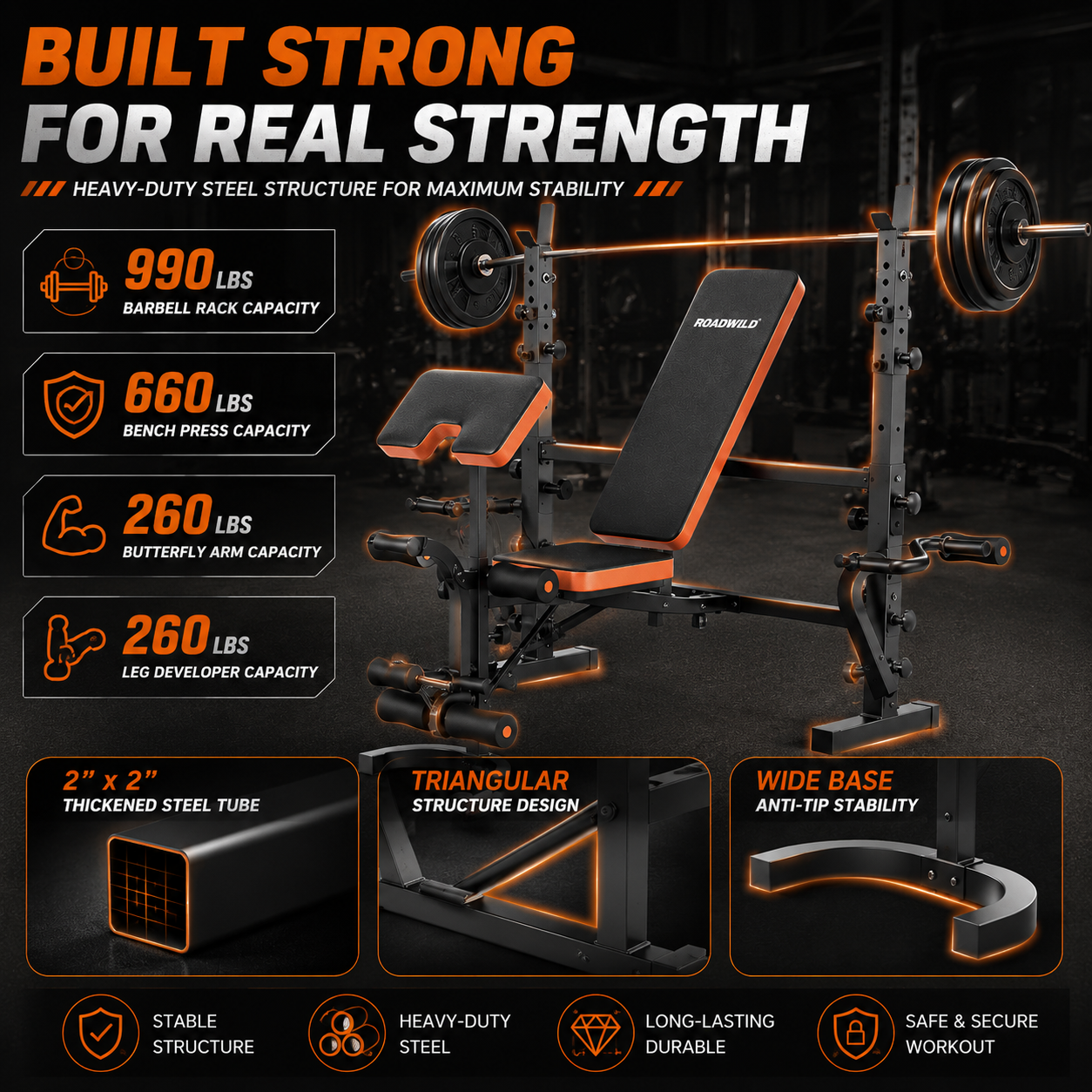 ROADWILD IRONTRAIL™ 6-IN-1 Home Strength Bench