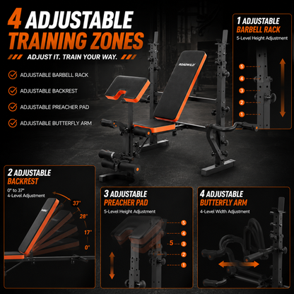 ROADWILD IRONTRAIL™ 6-IN-1 Home Strength Bench