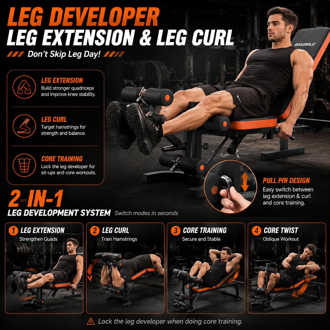 ROADWILD IRONTRAIL™ 6-IN-1 Home Strength Bench