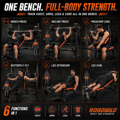 ROADWILD IRONTRAIL™ 6-IN-1 Home Strength Bench