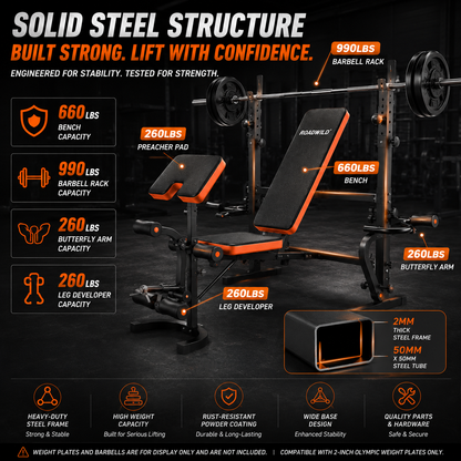 ROADWILD IRONTRAIL™ 6-IN-1 Home Strength Bench