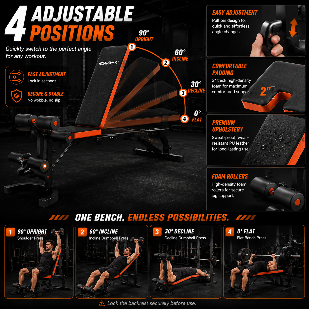 ROADWILD IRONTRAIL™ 6-IN-1 Home Strength Bench