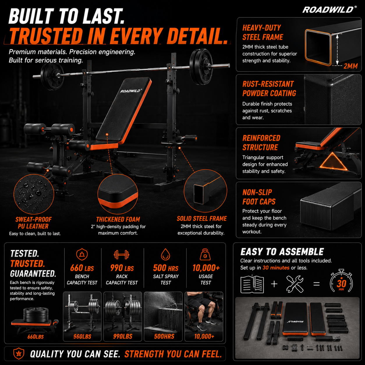 ROADWILD IRONTRAIL™ 6-IN-1 Home Strength Bench
