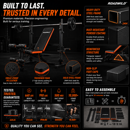 ROADWILD IRONTRAIL™ 6-IN-1 Home Strength Bench
