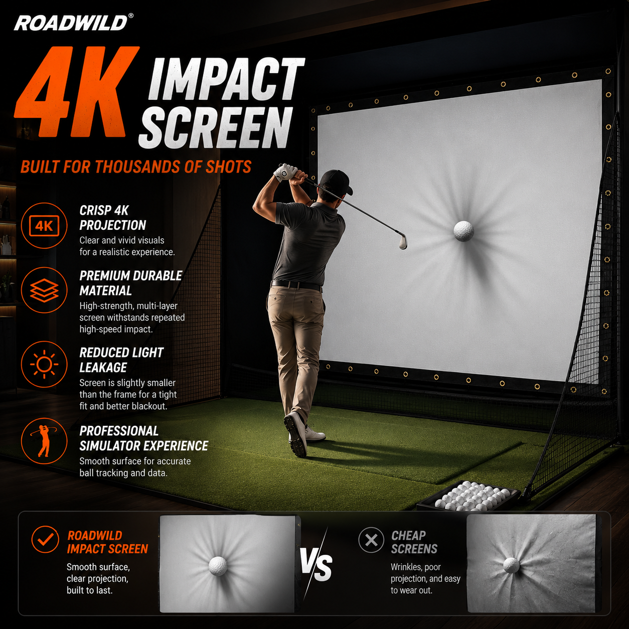 ROADWILD FAIRWAYDOME™ Home Golf Simulator Enclosure