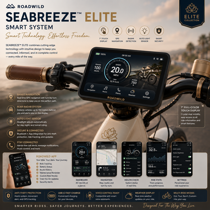 ROADWILD SEABREEZE™ ELITE Luxury Coastal Comfort E-Bike