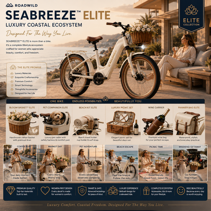 ROADWILD SEABREEZE™ ELITE Luxury Coastal Comfort E-Bike