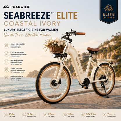 ROADWILD SEABREEZE™ ELITE Luxury Coastal Comfort E-Bike