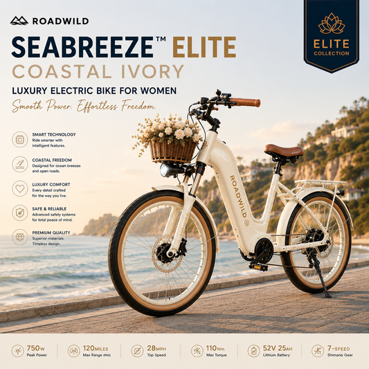 ROADWILD SEABREEZE™ ELITE Luxury Coastal Comfort E-Bike