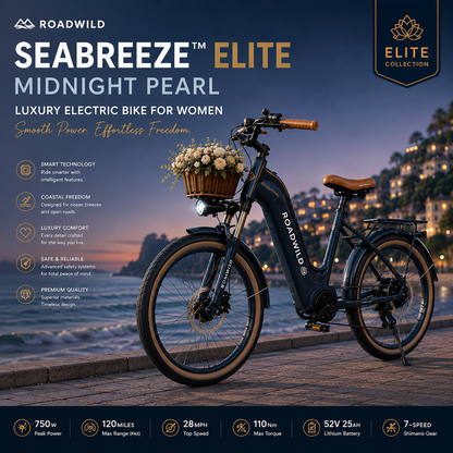 ROADWILD SEABREEZE™ ELITE Luxury Coastal Comfort E-Bike
