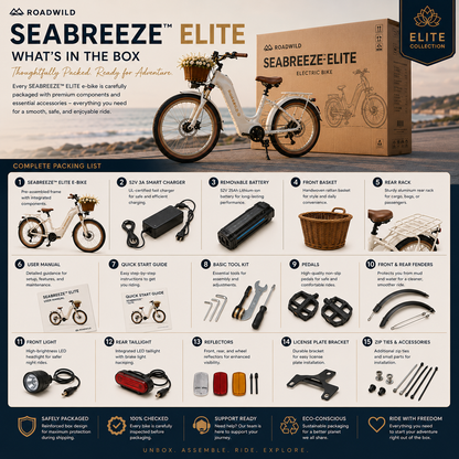 ROADWILD SEABREEZE™ ELITE Luxury Coastal Comfort E-Bike