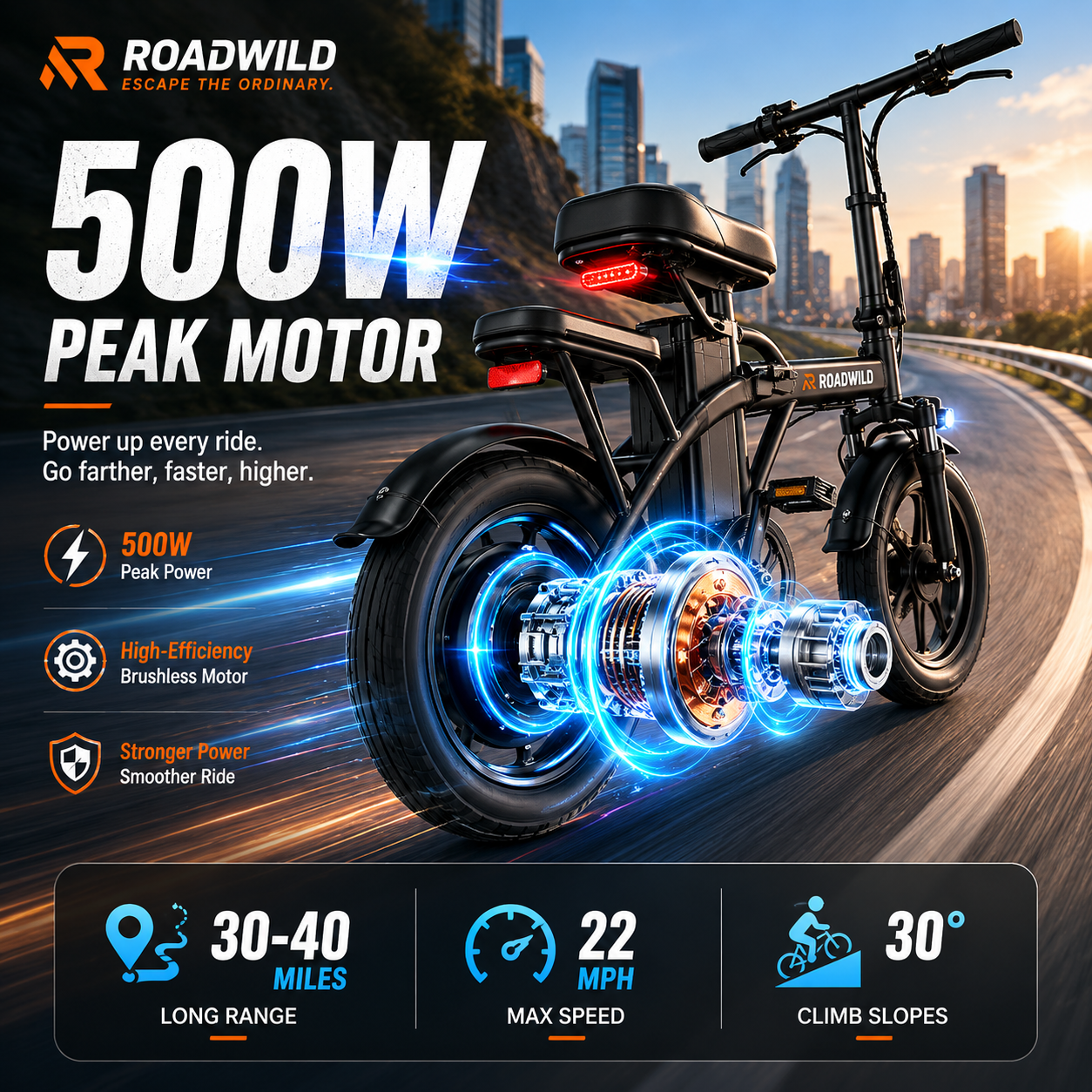 ROADWILD COASTRUNNER Y Electric Bike - Lifestyle