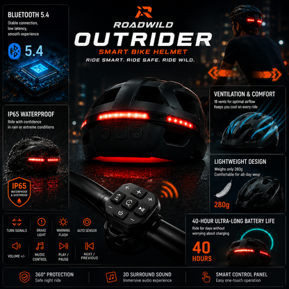 ROADWILD OUTRIDER Bluetooth Bike Helmet - Side View