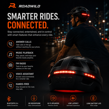 ROADWILD OUTRIDER Bluetooth Bike Helmet - In Use