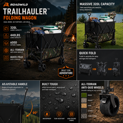 ROADWILD NOMAD HAULER FOLDING WAGON - Side View