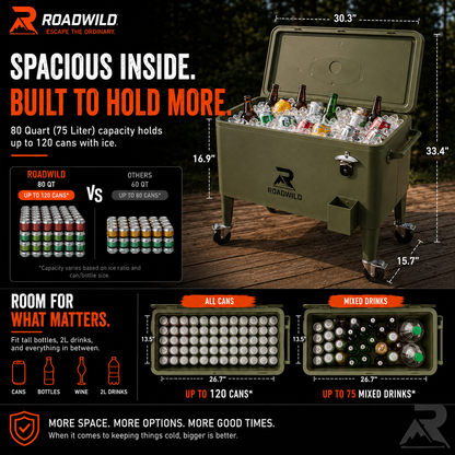 ROADWILD GATHER Outdoor Party Cooler - Close Up