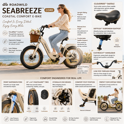 ROADWILD SEABREEZE™ CORE Coastal Comfort E-Bike
