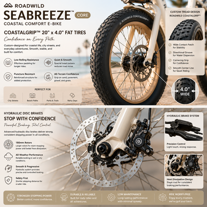ROADWILD SEABREEZE™ CORE Coastal Comfort E-Bike