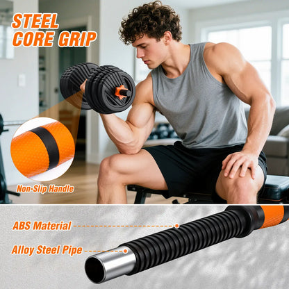 ROADWILD 5 in 1 Adjustable Dumbbell set, 55/66/88lbs Wei... - Side View