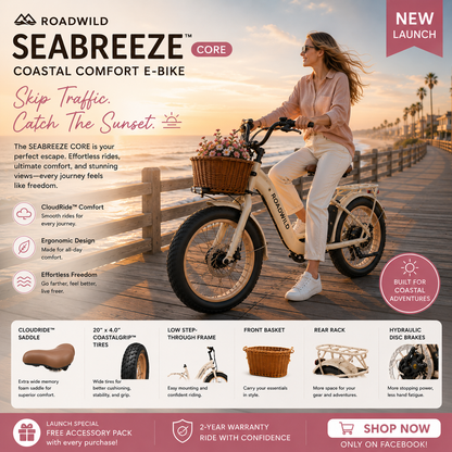 ROADWILD SEABREEZE™ CORE Coastal Comfort E-Bike
